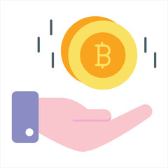 Bitcoin and Cryptocurrency Vector Flat Icons