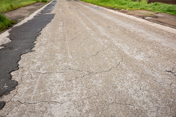 dilapidated road in the ruhr area in germany