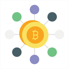 Bitcoin and Cryptocurrency Vector Flat Icons