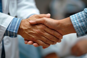 A handshake between a doctor and a patient