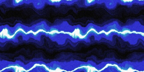 Wavy tie Dye stripe with linen effect seamless ribbon texture. Masculine blue white striped print edging. 