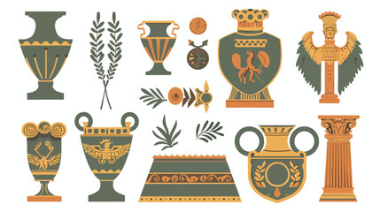 Medieval symbols of Ancient Roman Empire. Four 