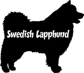 Swedish Lapphund Dog silhouette dog breeds logo dog monogram vector