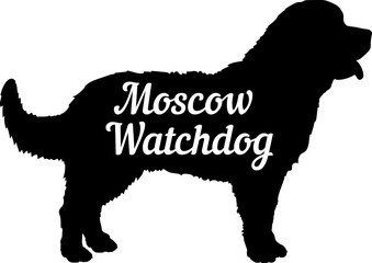 Moscow Watchdog Dog silhouette dog breeds logo dog monogram vector