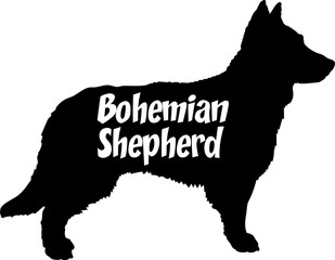 Bohemian Shepherd Dog silhouette dog breeds logo dog monogram vector