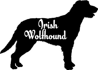Irish Wolfhound Dog silhouette dog breeds logo dog monogram vector