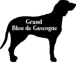 Grand Bleu de Gascogne Dog silhouette dog breeds logo dog monogram vector