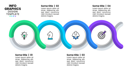 Infographic template. Line with 4 circles and icons