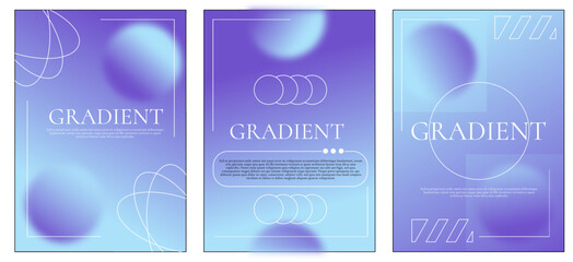 Abstract aesthetic purple y2k gradient poster with circle blur background