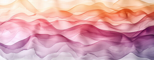 Watercolor abstract with soft wavy lines and gradient textures in pastel colors for a soothing organic background
