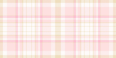 Home background tartan check, paint vector fabric texture. Apartment pattern plaid textile seamless in white and misty rose colors.