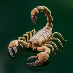 scorpion on a dark green background