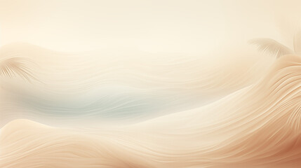 Pastel Beach with Palm Leaves