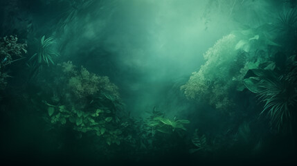 Obraz premium Lush Greenery in a Misty Forest