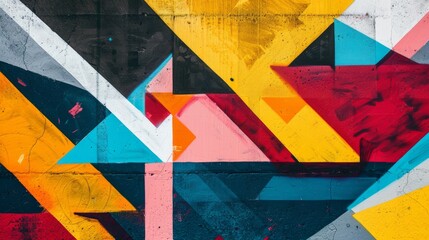 Abstract Geometric Graffiti, Edgy Shapes and Vibrant Background