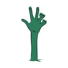 Zombie hand icon. Silhouette for Halloween decorations