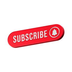 Subscribe icon 3d red color
