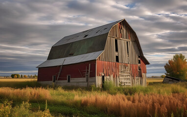 Old barn in the field