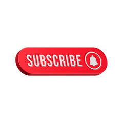 Subscribe icon 3d red color