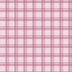 Gingham pattern seamless Plaid repeat in pink.Design for print, tartan, gift wrap, textiles, checkered background for tablecloth