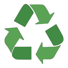 Obraz premium Green recycle reuse sustainable green illustration isolated on white