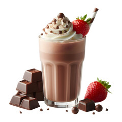 Chocolate milk shake isolated on transparent background Sublimation Clipart