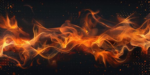 A fire close up on black background with fire and heat keywords