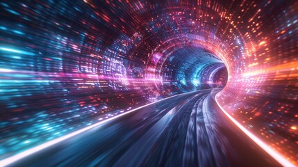 Hypersonic Highway, A Glowing Vortex of Data Represents Unparalleled Speed Abstract background