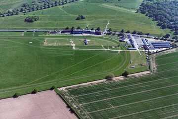aerial view of  Beverley Racecourse, East Riding of yorkshire sports venue