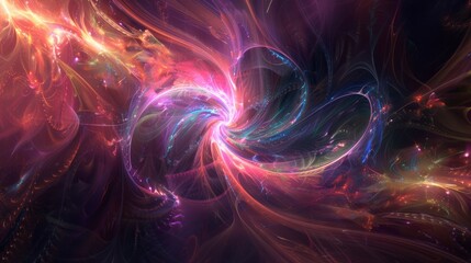 Fractal Lines Bathed in Ethereal Glow Abstract Background