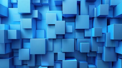 Abstract 3d modern blue geometric shape modern background. Generate AI
