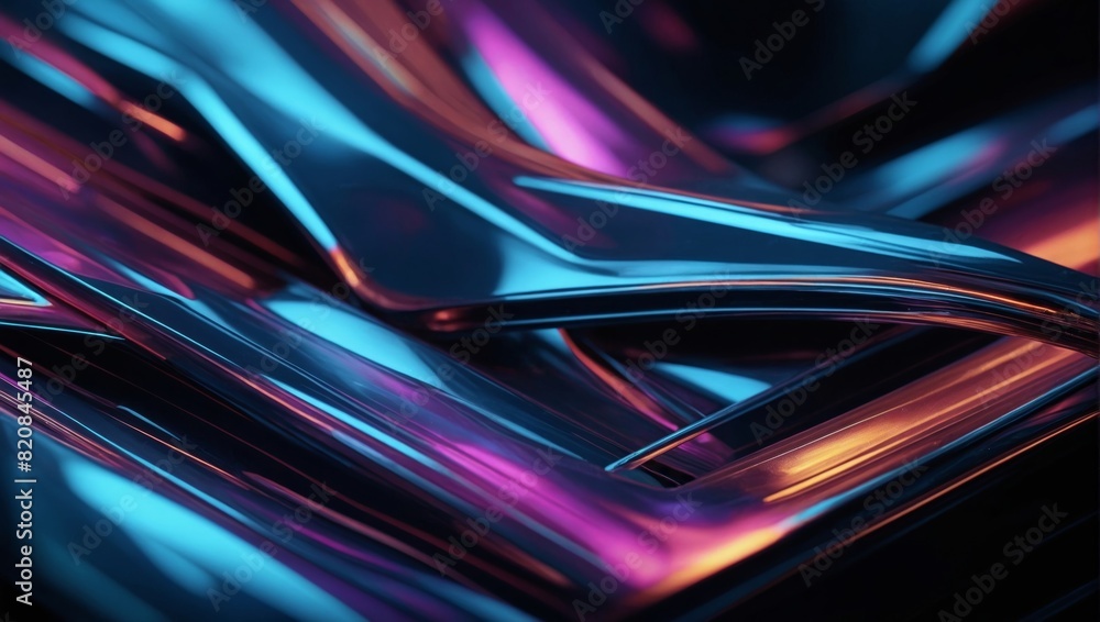 Poster futuristic neon abstract digital background with intricate patterns