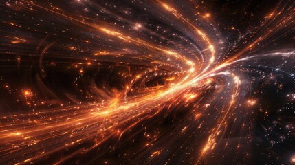 Fototapeta premium Fractal Lines Bathed in Ethereal Glow Abstract Background