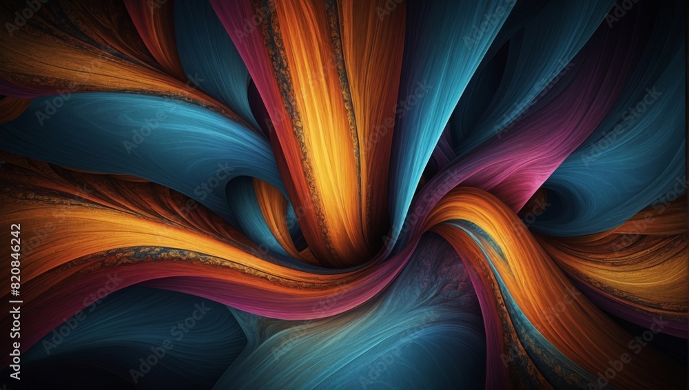 Poster mystic infinite vibrant fractal abstract background patterns dynamic artistic design