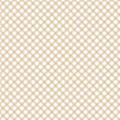 Gingham pattern seamless Plaid repeat in beige and white. Design for print, tartan, gift wrap, textiles, checkered background for tablecloth