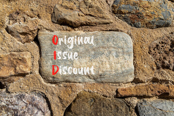 OID original issue discount symbol. Concept words OID original issue discount on beautiful big...