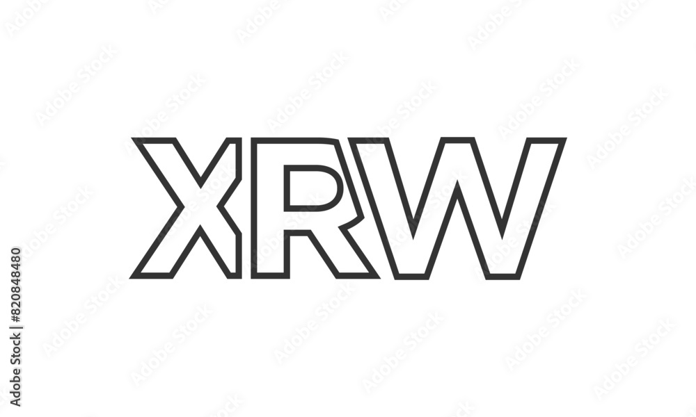Poster xrw logo design template with strong and modern bold text. initial based vector logotype featuring s