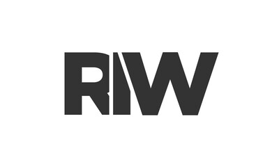 RIW logo design template with strong and modern bold text. Initial based vector logotype featuring simple and minimal typography. Trendy company identity.