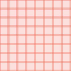 Gingham pattern seamless Plaid repeat in pink.Design for print, tartan, gift wrap, textiles, checkered background for tablecloth