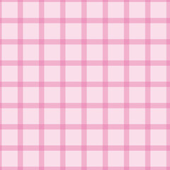 Fototapeta premium Gingham pattern seamless Plaid repeat in pink.Design for print, tartan, gift wrap, textiles, checkered background for tablecloth