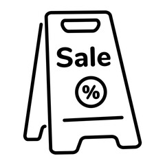 Premium outline icon of sale board 