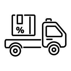 Modern outline icon of delivery discount 