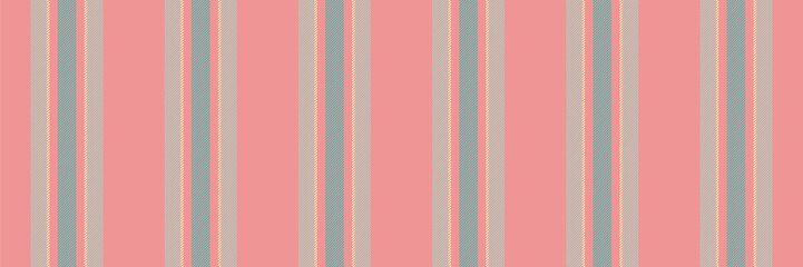Website textile texture stripe, trade background lines vertical. Wear vector fabric pattern seamless in red and light colors.