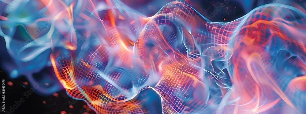Aufkleber organic macromolecule blueprint an abstract expressionist fusion of science and art in a laboratory