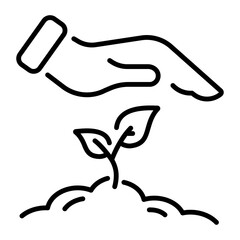 Modern outline icon of organic growth 