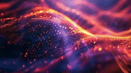 Obraz premium Abstract Minimalist Dance of Lines with Glowing Beams and Bokeh