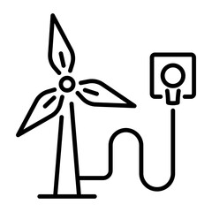 An outline icon of windmill energy 