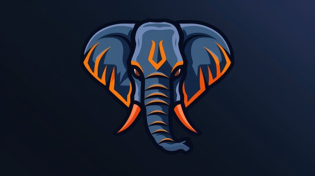 elephant e sport logo template AI generated