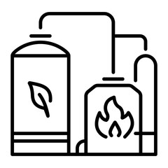 Here’s a linear icon of a biofuel refinery 