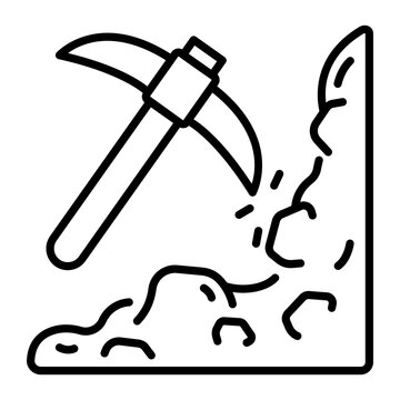 Ready to use linear icon of coal mining 